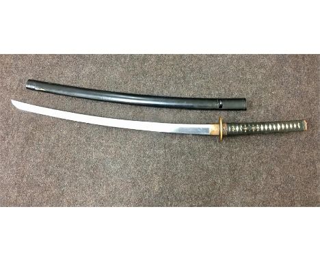 WW2 Japanese Army Samurai Officer Signed Sword possibly earlier blade signed on handle, there are very minor nicks to the bla