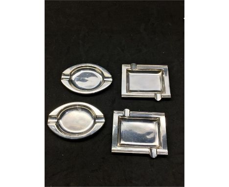 2 Pairs of Vintage Dutch Silver Cigarette Trays weight 86g