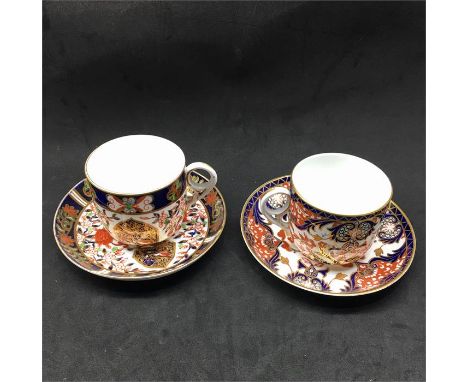 2 Antique Royal Crown Derby Cups & Saucers 