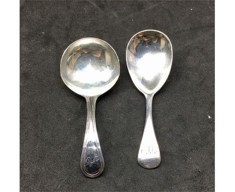 2 Antique Georgian Silver Tea caddy Spoons 