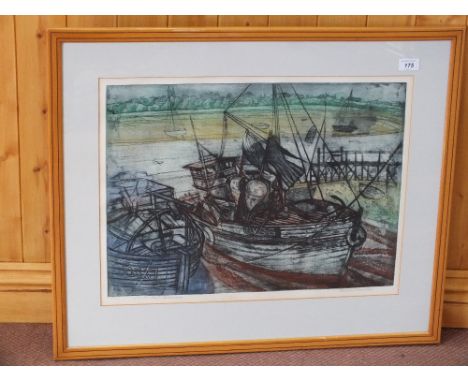 Richard Bawdon limited edition lithograph, On the Nind Wivenhoe, 15" x 21"
