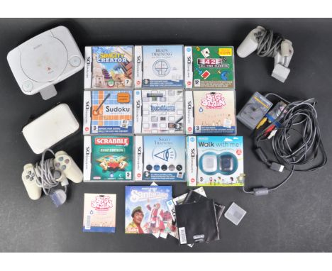 Retro Gaming - a white Nintendo DS Lite and 9 boxed games to comprise of; Big Brain Academy, TouchMaster, Sudoku Master, Sigh