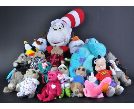 A collection of assorted TV and film interest soft toy teddy bears to include Meerkats, Disney Store Monsters Inc ' Sully ', 