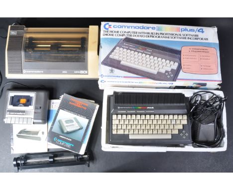 Retro Gaming - a vintage Commodore Plus / 4 Home Computer with 1531 Datassette and MPS-801 Dot Matrix Printer. User Manual an
