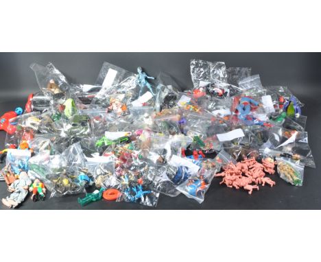 A large collection of assorted vintage original 1970's, 80's and 90's action figures to include various Marvel Comics Group c
