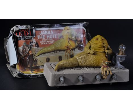 Star Wars - an original vintage 1983 Palitoy made action figure playset ' Jabba The Hutt Action Playset '. Near complete, inc