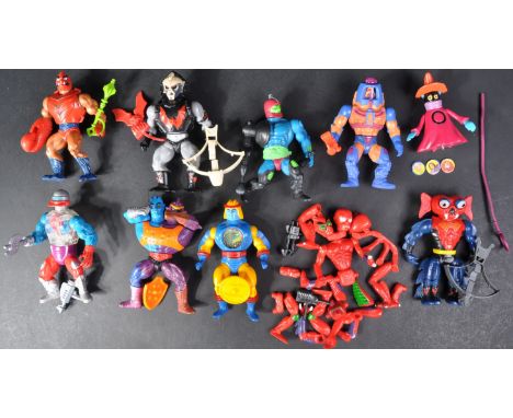 Masters Of The Universe - x10 vintage 1980s Mattel made Masters Of The Universe MOTU He-Man action figures comprising; Trap J