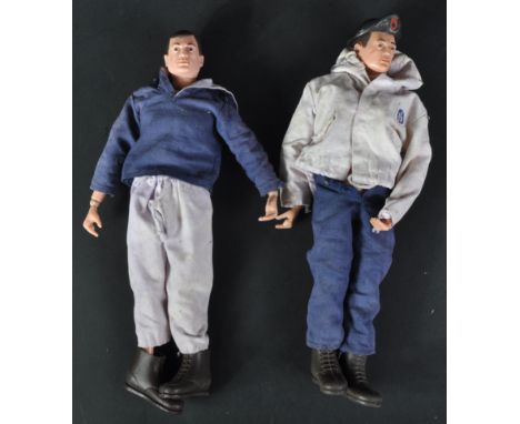 Two original vintage 1960's Palitoy made Action man action figures. Both figures being painted head examples with assorted un