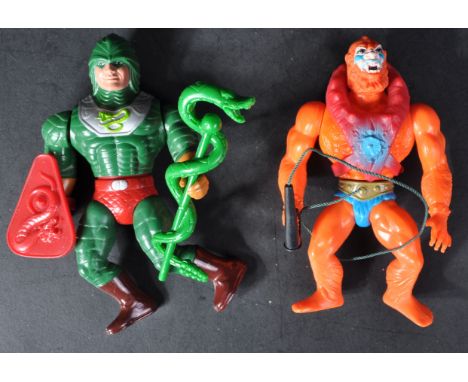 Masters Of The Universe - x2 vintage 1980s Mattel made Masters Of The Universe MOTU He-Man action figures comprising; Beast M