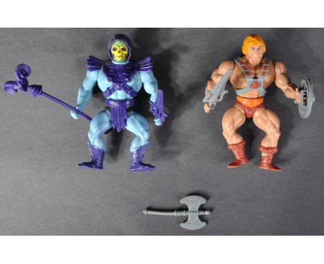 Masters Of The Universe - x2 vintage 1980s (1981) Mattel made Masters Of The Universe MOTU He-Man action figures comprising; 