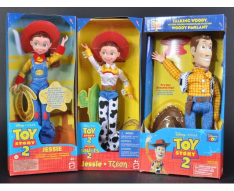A collection of factory sealed Disney Pixar Toy Story 2 action figures comprising a Thinkway talking Woody (tested working) a