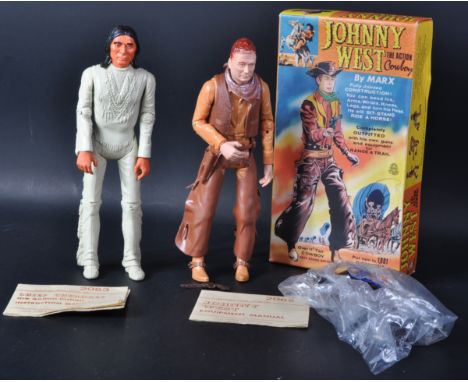 Johnny West - an original vintage Marx made ' Johnny West - The Action Cowboy ' action figure. 12" scale, with some small acc