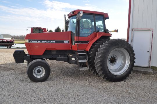 19 Case Ih 7130 Magnum 2wd 3 Hyd Remotes 18 Speed Powershift 1000 Pto Front Weights 14l 1