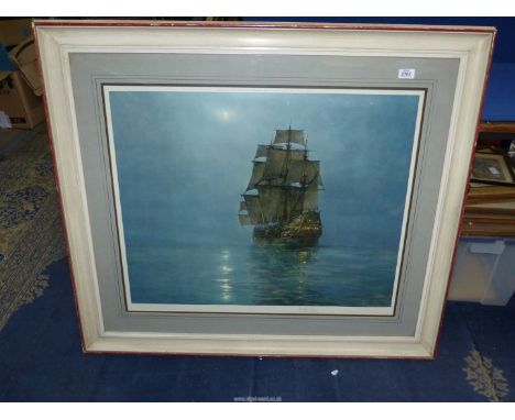 A signed print, Montague Dawson "Crescent Moon".