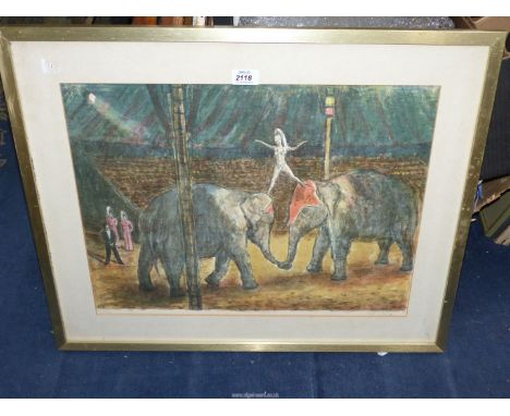 A Walter Sauter print 'Vive le Cirque', no. 41/500, notations on reverse, 28" x 23".