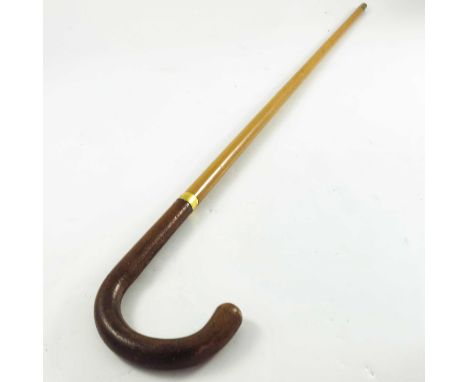 BRIGG WALKING STICK WITH LEATHER COVERED HANDLE, GOLD COLLAR