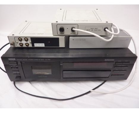 MISC. HI FI EQUIPMENT INC. CAMBRIDGE AUDIO AZURE 540P PRE AMP, DVC PRE AMP AND POWER SUPPLY, YAMAHA KX 690 CASSETTE DECK, HHB