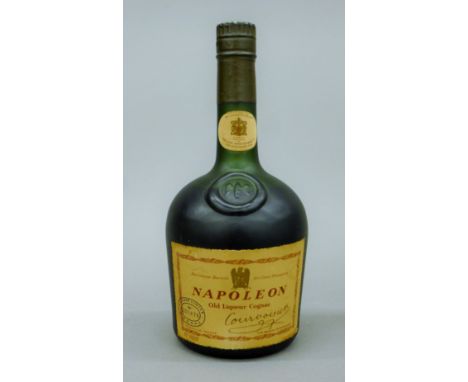 A bottle of Napoleon Old Liqueur Cognac Courvoisier numbered C01476, purveyors of brandy to King George VI. 23.5 cm high.