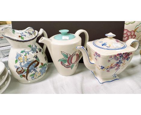 Three 1930's teapots:&nbsp; Poole; 'Cosey' &amp; Royal Winton 