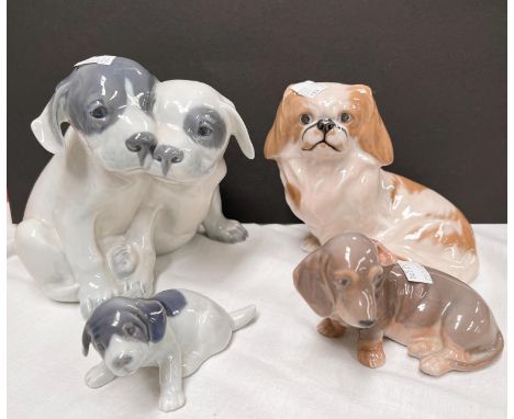 4&nbsp;Royal Copenhagen figures of dogs including King Charles Spaniel and a dachshund 