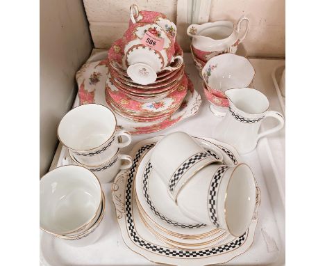 A Royal Albert Lady Carlisle part tea service, cups, saucers and side dishes, approximately 20 pieces; A Deco Phoenix ware te
