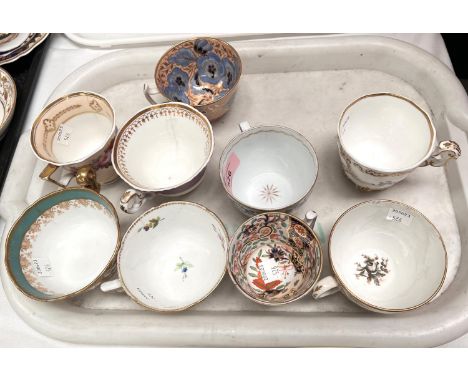 9 late 18th/early 19th century teacups, mostly Copeland and Spode&nbsp; (some with slight cracks) 
