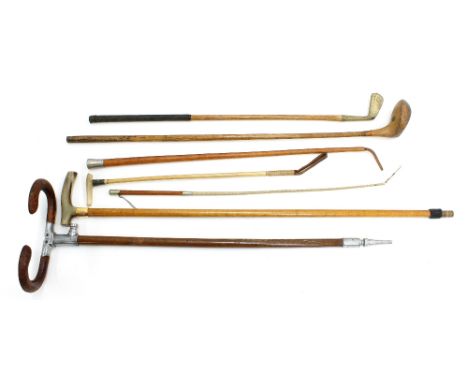 Hermès Paris leather riding crop, 26" long; together with a leather and braid crop by Swaine &amp; Adeney and a cane crop; al