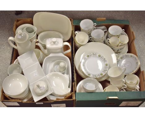 Ceramics - Royal Worcester floral cups and saucers; Chinese part tea service; white table china; etc
