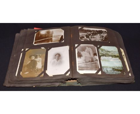 Postcards - an Edwardian Album including Military, Naval,  Local interest, Comic and humorous,  vintage Butlins, Franco-?Brit