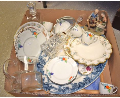 Ceramics and Glass - a Foresters Arboretum part tea service; a Royal Crown Derby Avesbury pattern plate; a Doulton crystal de