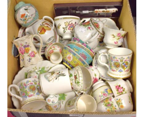 Ceramics - Royal Albert Flowers Of The Months series cups and saucers; a Minton Haddon Hall cruet set; assorted table china; 