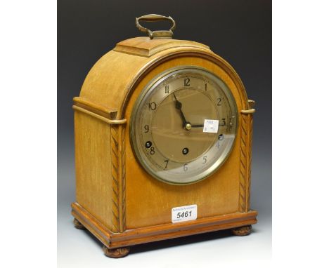 A mahogany cased mantel clock, Westminster chime, dated 1931
