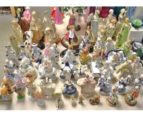 A  Franklin Mint House of Erte figure, Ocelot, others, Leopard, Pearls and Rubies; a Staffordshire porcelain figure, lady of 