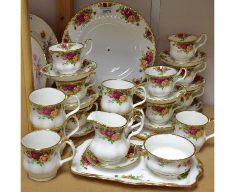 Royal Albert Old Country Roses - six mugs; eight teacups and saucers,side plates, sugar bowl; etc 