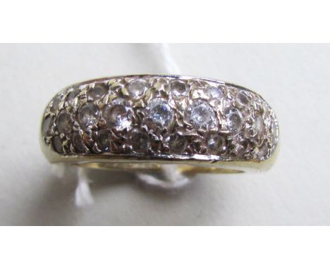 9ct Gold Ring set with CZ stones size K weight 7.7 grams