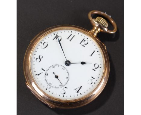 Open faced quarter repeater pocket watch with white enamel dial and Arabic numerals complete with seperate second hand