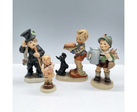 Matte finish. Presents a collection of children carrying different items. Goebel Hummel backstamp. Largest piece dimensions: 