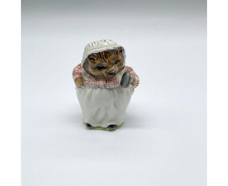 Figure inspired by the 1905 Beatrix Potter children's book, The Tale of Mrs. Tiggy-Winkle. Depicts a hedgehog in a square str