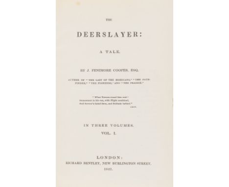 NO RESERVE Cooper (James Fenimore) The Deerslayer, 3 vol., first English edition, bookplates and ownership inscription to pas