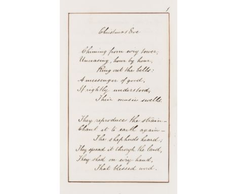 Poetry.- W[orth] (R[ichard] N[icholls], geologist and historian of Plymouth, 1837-96)Rhymings: by R.N.W., autograph manuscrip