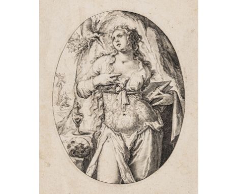 Silver.- Gheyn II (Jacques de, 1565-1629) St Mary Magdalene, three-quarter length, possibly an impression from a silver medal
