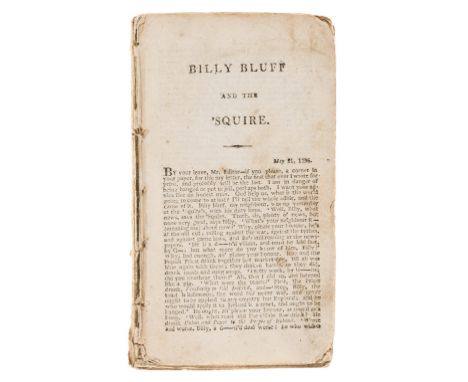 Northern Ireland.- [Porter (James)] Bill Bluff and the Squire, lacking title, occasional spotting and light staining, lightly