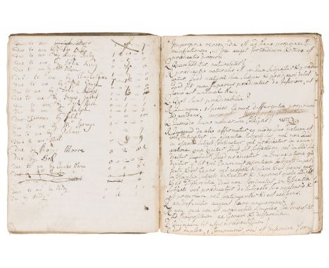 Ireland.- [Lectures by Thomas McDonnell followed by account book entries by Ambrose Wilson], manuscript in several hands,39pp