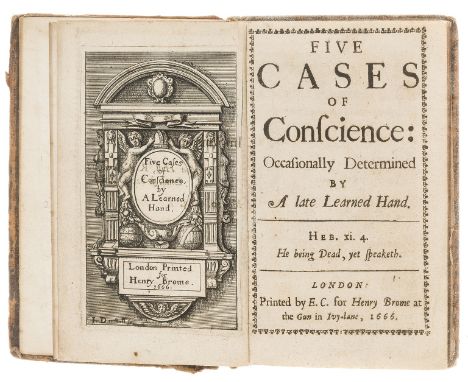 NO RESERVE [Sanderson (Robert)] Five cases of conscience: occasionally determined by a late learned hand, first edition, engr