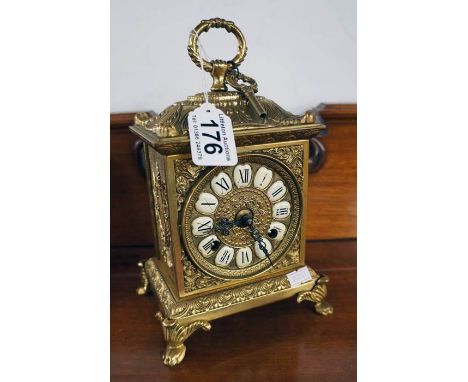 Decorative brass mantle clock