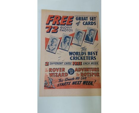 THOMSON, insert flyer for first issue of Worlds Best Cricketers (1958), VG