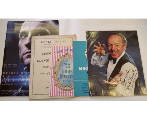 MAGIC, selection, inc. programmes etc; Tommy Cooper (5), David Nixon (2), Derren Brown (3), Paul Daniels (5, with signed phot