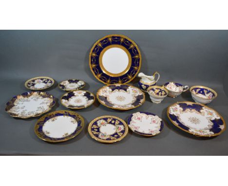 Three Victorian Pottery Tureens together with a Royal Worcester Cabinet Plate and a small collection of gilt decorated cerami