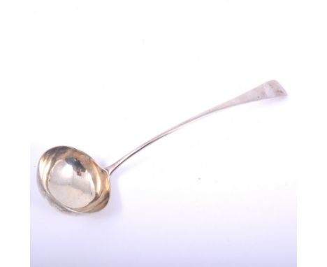 George III silver soup ladle, Richard Crossley, London 1795, 5oz, 32cm.