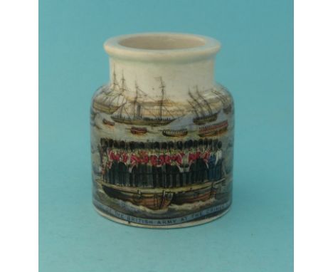 Landing of the British Army at the Crimea (73) foot and rim restored(Meat Paste Jars)